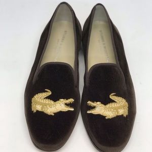 Stubbs & Wootton Womens Alligator Loafers